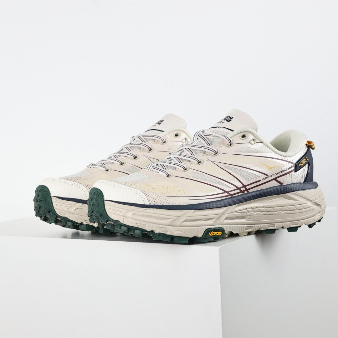 HOKA Mafate Speed 2 Hombre - Crema / Azul marino