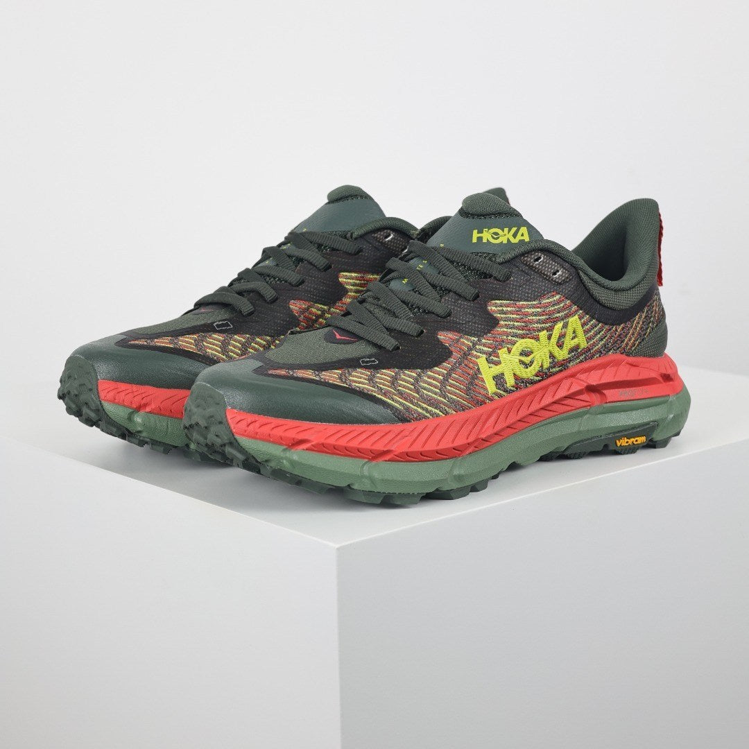 HOKA Mafate Speed 4 Hombre - Verde / Rojo