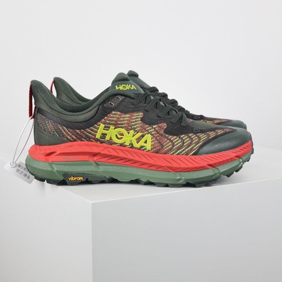 HOKA Mafate Speed 4 Hombre - Verde / Rojo