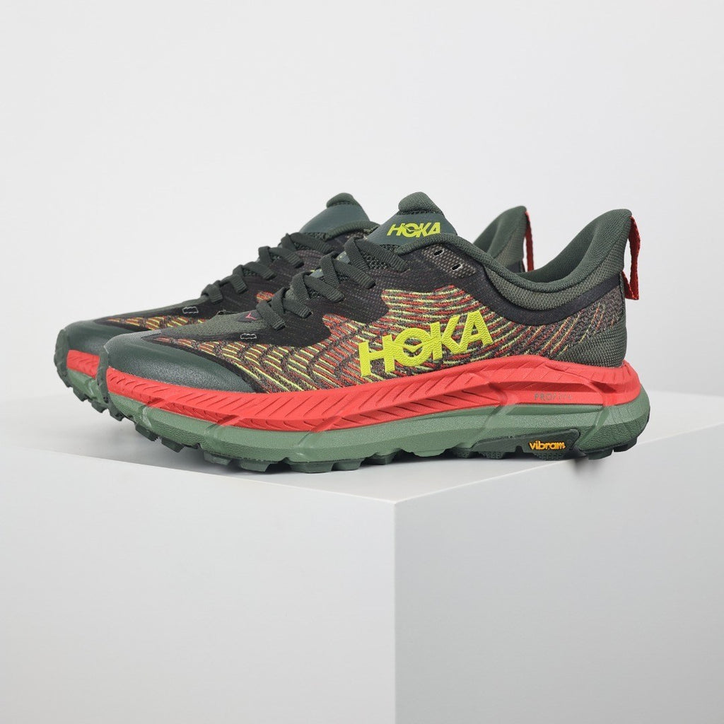 HOKA Mafate Speed 4 Hombre - Verde / Rojo