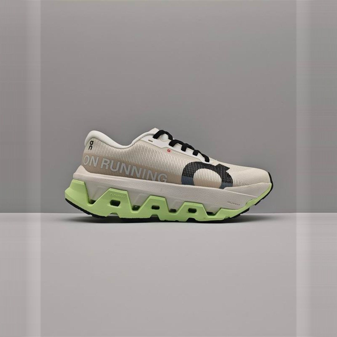 On Cloudmonster 3 Mujer - Crema / Verde lima